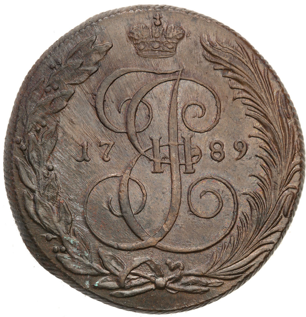 Rosja. Katarzyna II. 5 kopiejek 1789 KM, Suzun